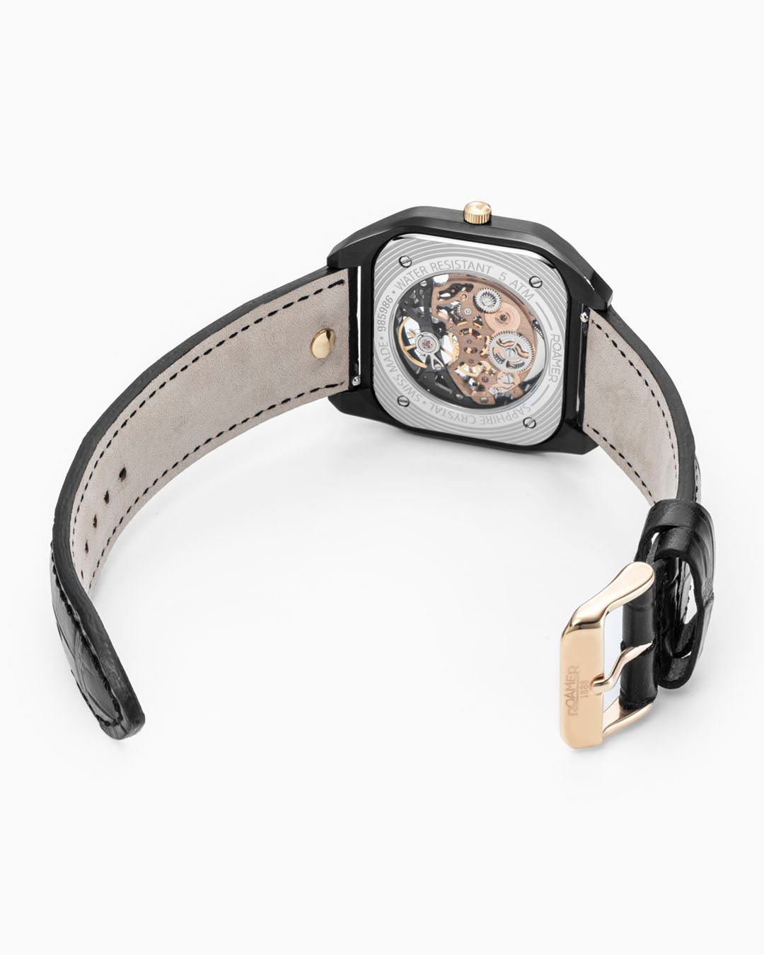 Mechano 42mm Hand-Winding Three-Hand Black + Gold Bracelet and