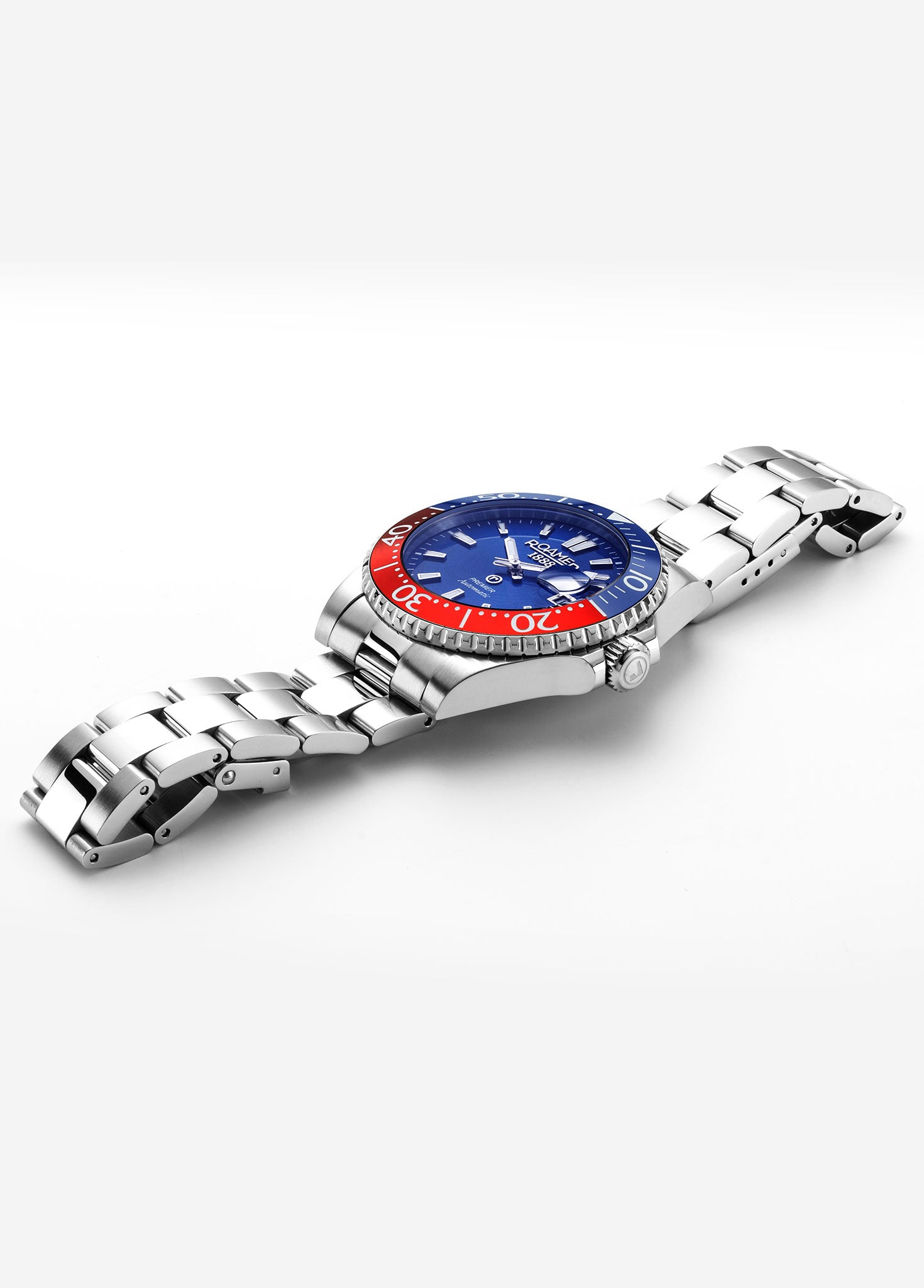 Premier 42 mm Automatic Three-Hand Date Blue Sunray Dial Silver Bracelet Sapphire glass Stainless Steel swiss watch