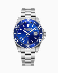 Premier 42 mm Automatic Three-Hand Date Blue Sunray Dial Silver Bracelet Sapphire glass Stainless Steel swiss watch