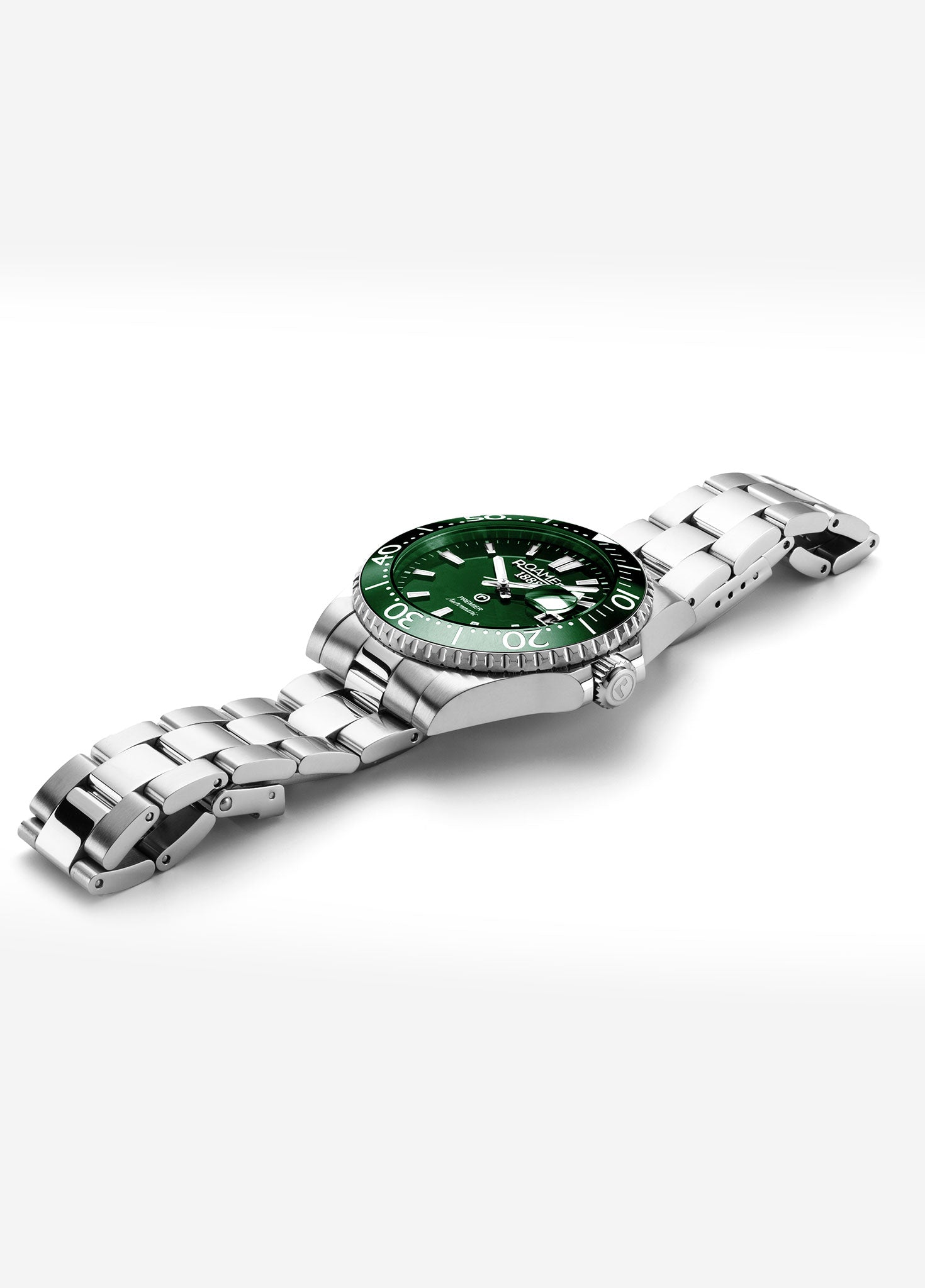 Premier 42 mm Automatic Three-Hand Date Green Sunray Dial Silver Bracelet Sapphire glass Stainless Steel swiss watch