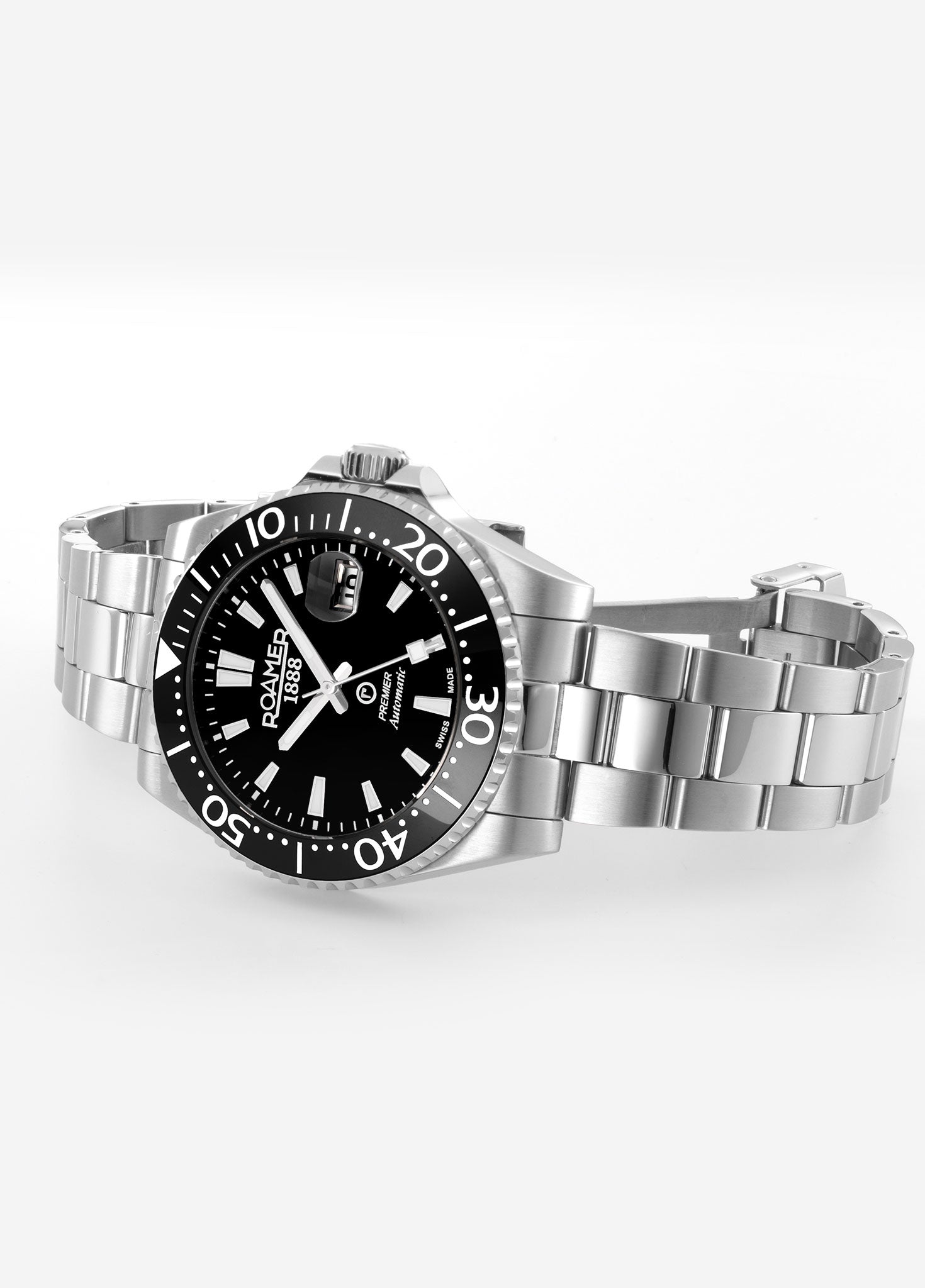 Premier 42 mm Automatic Three-Hand Date Black Sunray Dial Silver Bracelet Sapphire glass Stainless Steel swiss watch