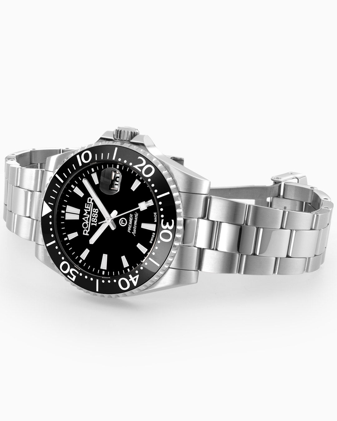 Premier 42 mm Automatic Three-Hand Date Black Sunray Dial Silver