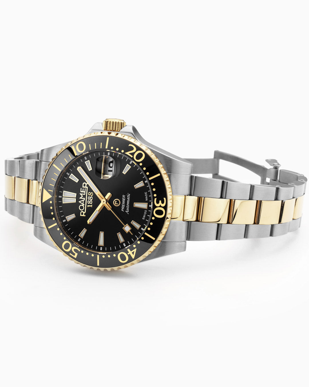 Premier 42 mm Automatic Three-Hand Date Black Sunray Dial Two-Tone