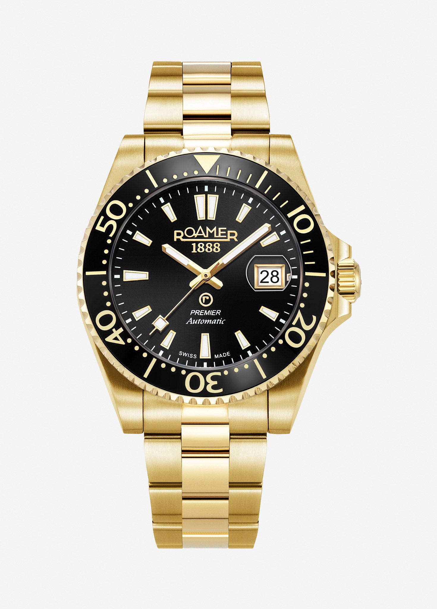 Premier 42 mm Automatic Three-Hand Date Gold Bracelet Sapphire glass Stainless Steel swiss watch