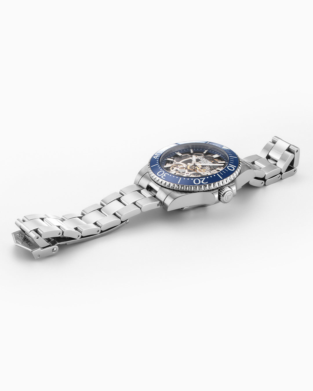 Premier Skeleton 42 mm Automatic Three-Hand Blue Dial Steel and Rubber Bracelet Set Sapphire glass Stainless Steel swiss watch