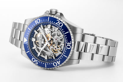 Premier Skeleton 42 mm Automatic Three-Hand Blue Dial Silver Bracelet Sapphire glass Stainless Steel swiss watch