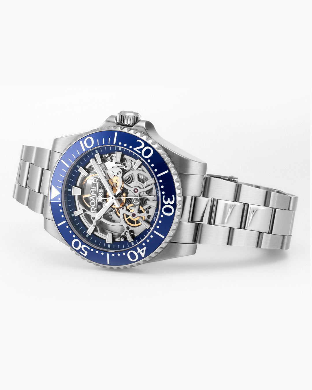 Premier Skeleton 42 mm Automatic Three-Hand Blue Dial Steel and Rubber Bracelet Set Sapphire glass Stainless Steel swiss watch