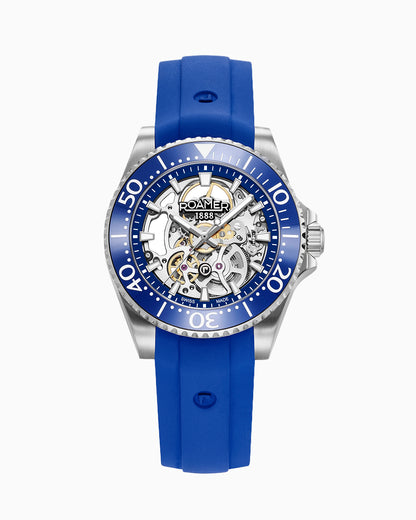 Premier Skeleton 42 mm Automatic Three-Hand Blue Dial Silver Bracelet Sapphire glass Stainless Steel swiss watch