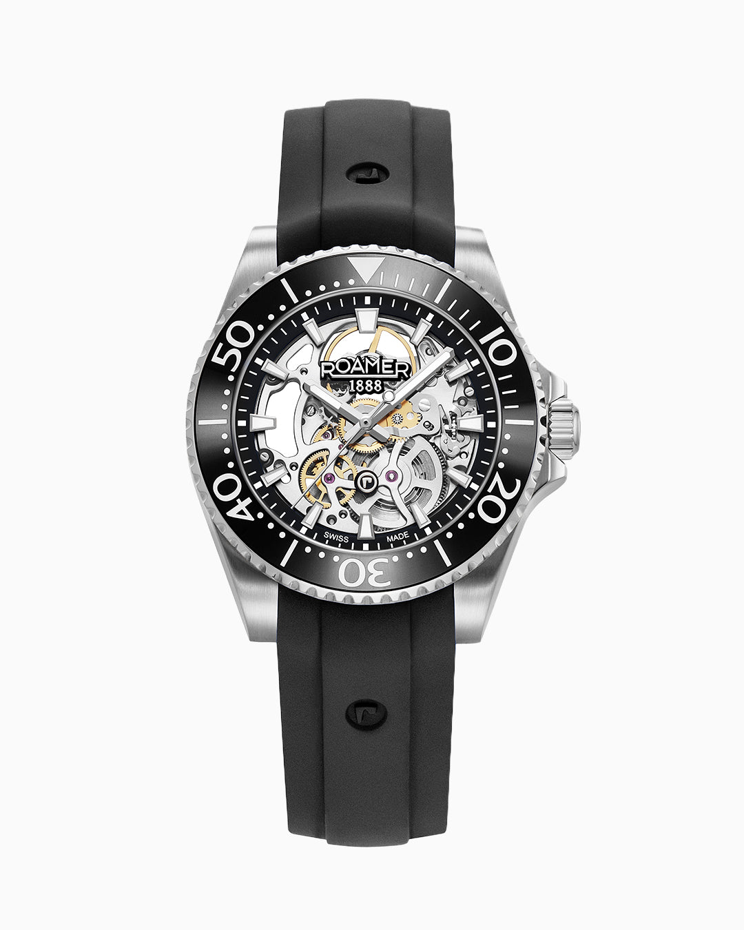 Premier Skeleton 42 mm Automatic Three-Hand Black Dial Silver Bracelet Sapphire glass Stainless Steel swiss watch