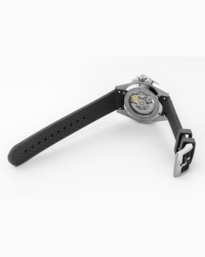 Premier Skeleton 42 mm Automatic Three-Hand Black Dial Silver Bracelet and Rubber Strap Set Sapphire glass Stainless Steel swiss watch