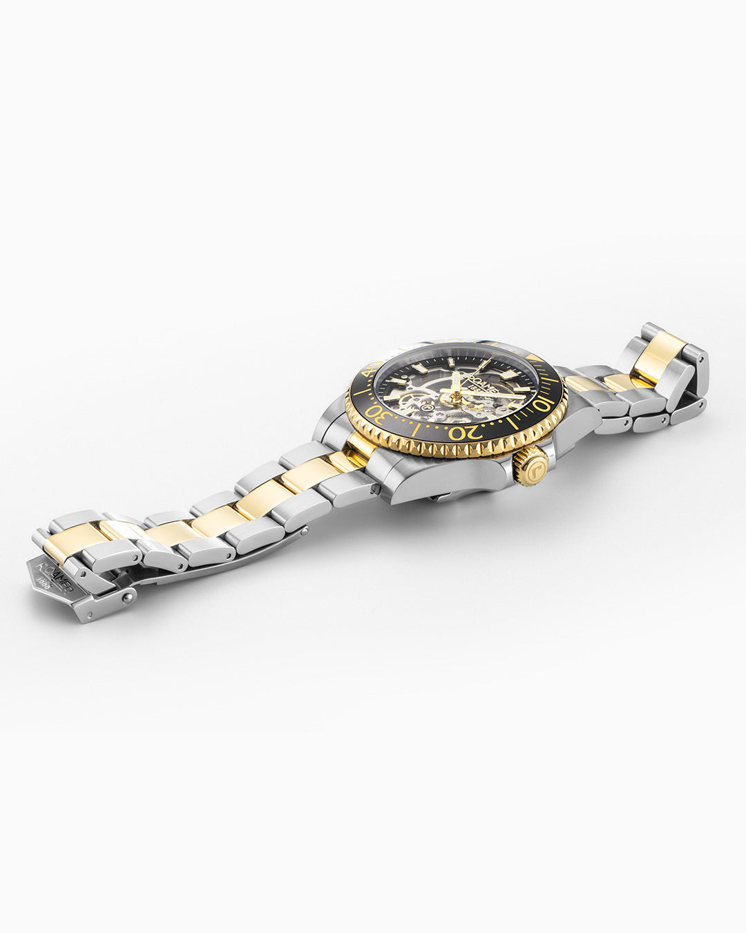 Premier Skeleton 42 mm Automatic Three-Hand Black Dial Two-Tone