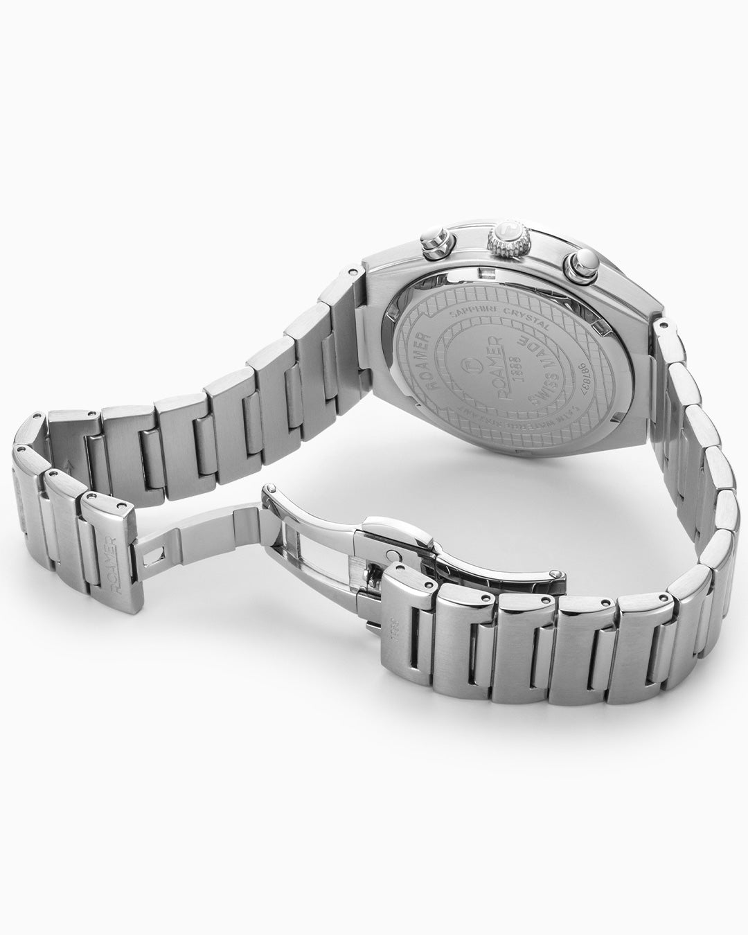 Eos Ladies Chrono 38mm Quartz Chronograph Date White Mop Dial Silver Bracelet Sapphire glass Stainless Steel swiss watch