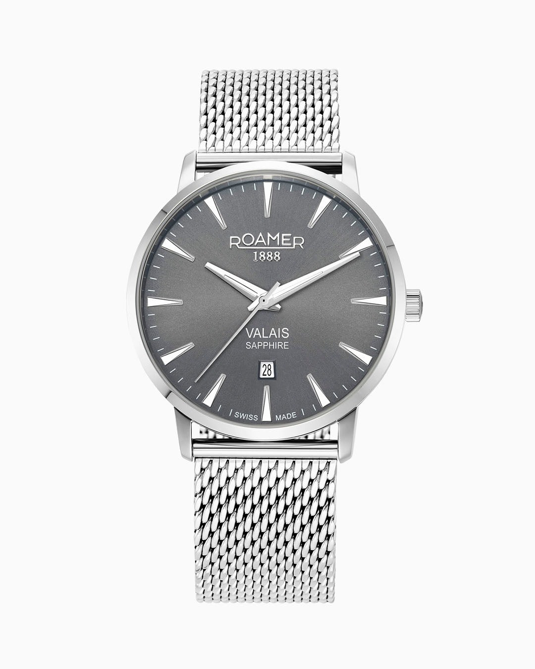 Valais Gents Interchangeable Box Set 42mm Quartz Three-Hand Date Black Leather Strap Sapphire glass Stainless Steel swiss watch