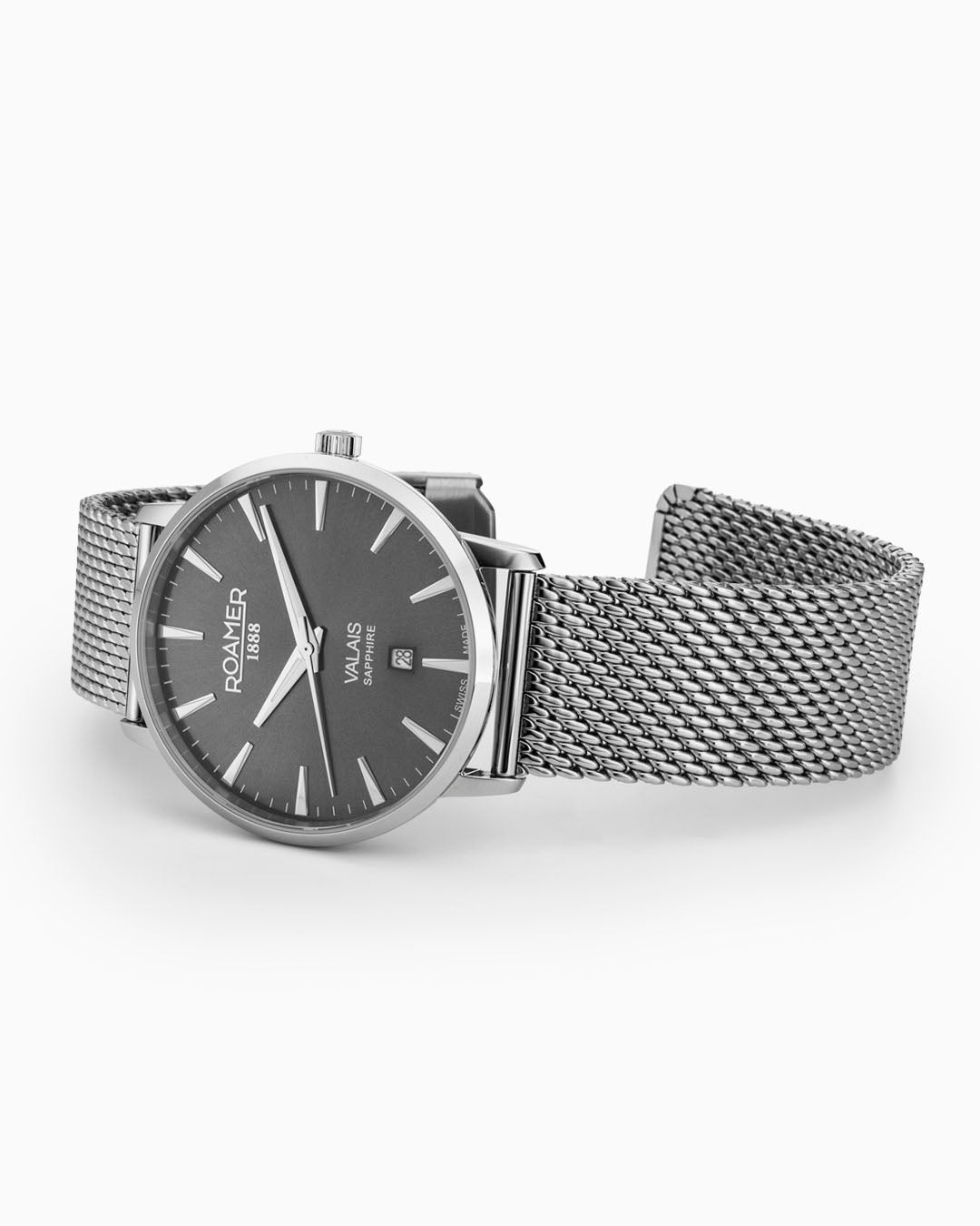 Valais Gents Interchangeable Box Set 42mm Quartz Three-Hand Date Black Leather Strap Sapphire glass Stainless Steel swiss watch