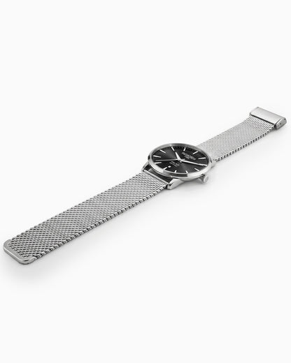 Valais Gents Interchangeable Box Set 42mm Quartz Three-Hand Date Black Leather Strap Sapphire glass Stainless Steel swiss watch