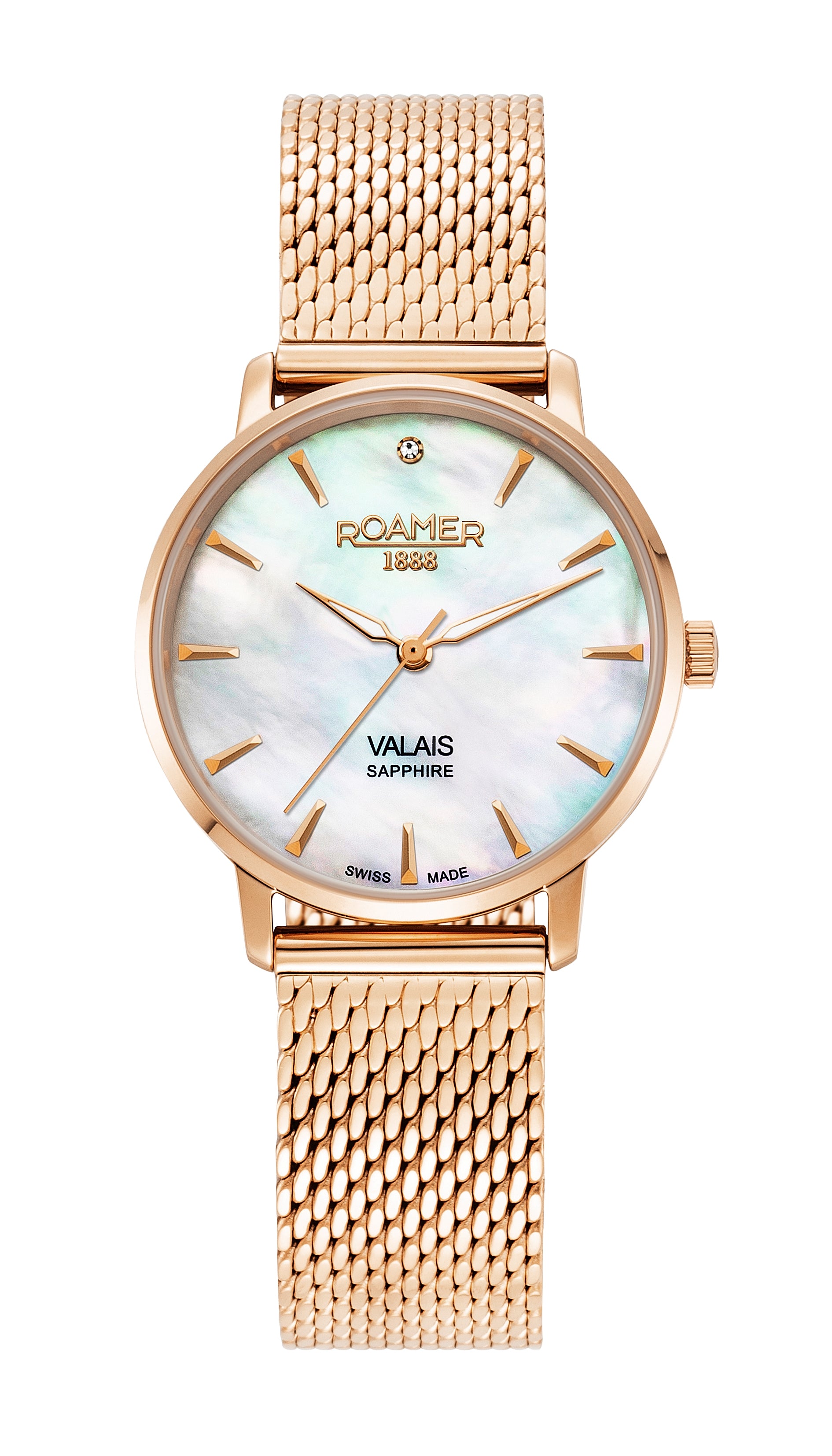 Valais Ladies Interchangeable Box Set 32mm Quartz Three-Hand Date Brown Leather Strap Sapphire glass Stainless Steel swiss watch