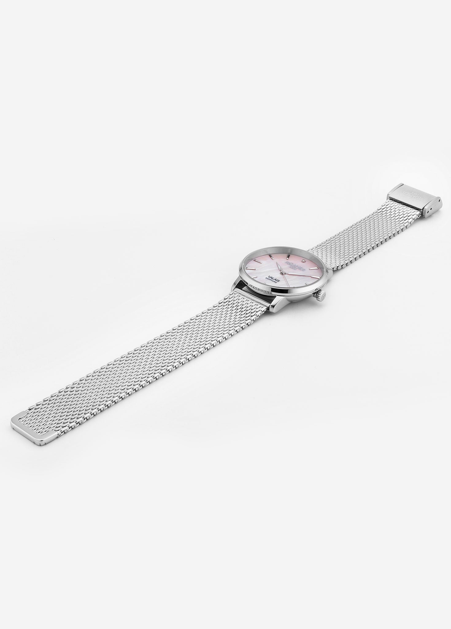 Valais Ladies Interchangeable Box Set 32mm Quartz Three-Hand Date Rose Mop Dial Black Leather Strap Sapphire glass Stainless Steel swiss watch