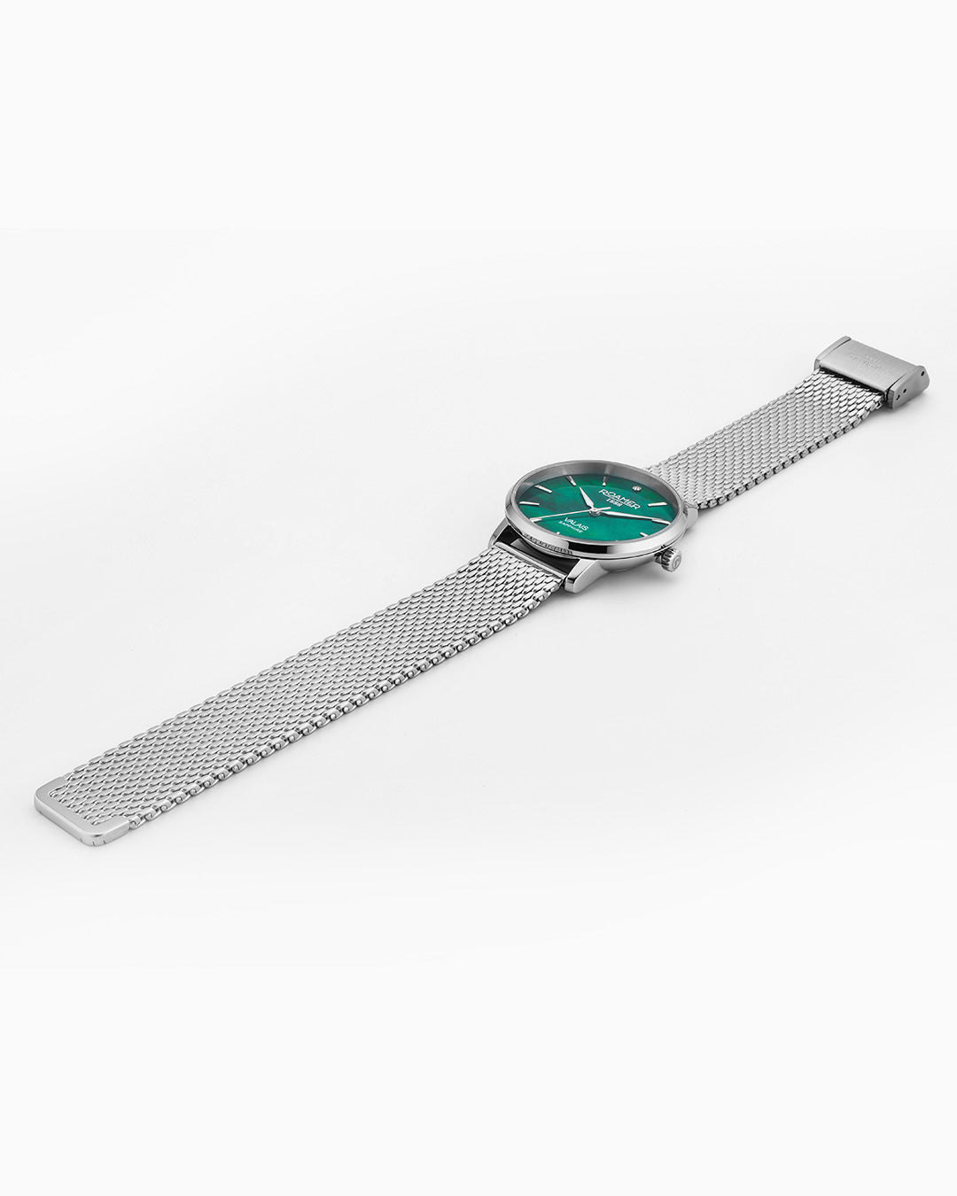 Valais Ladies Interchangeable Box Set 32mm Quartz Three-Hand Date Green Mop Dial Black Leather Strap Sapphire glass Stainless Steel swiss watch