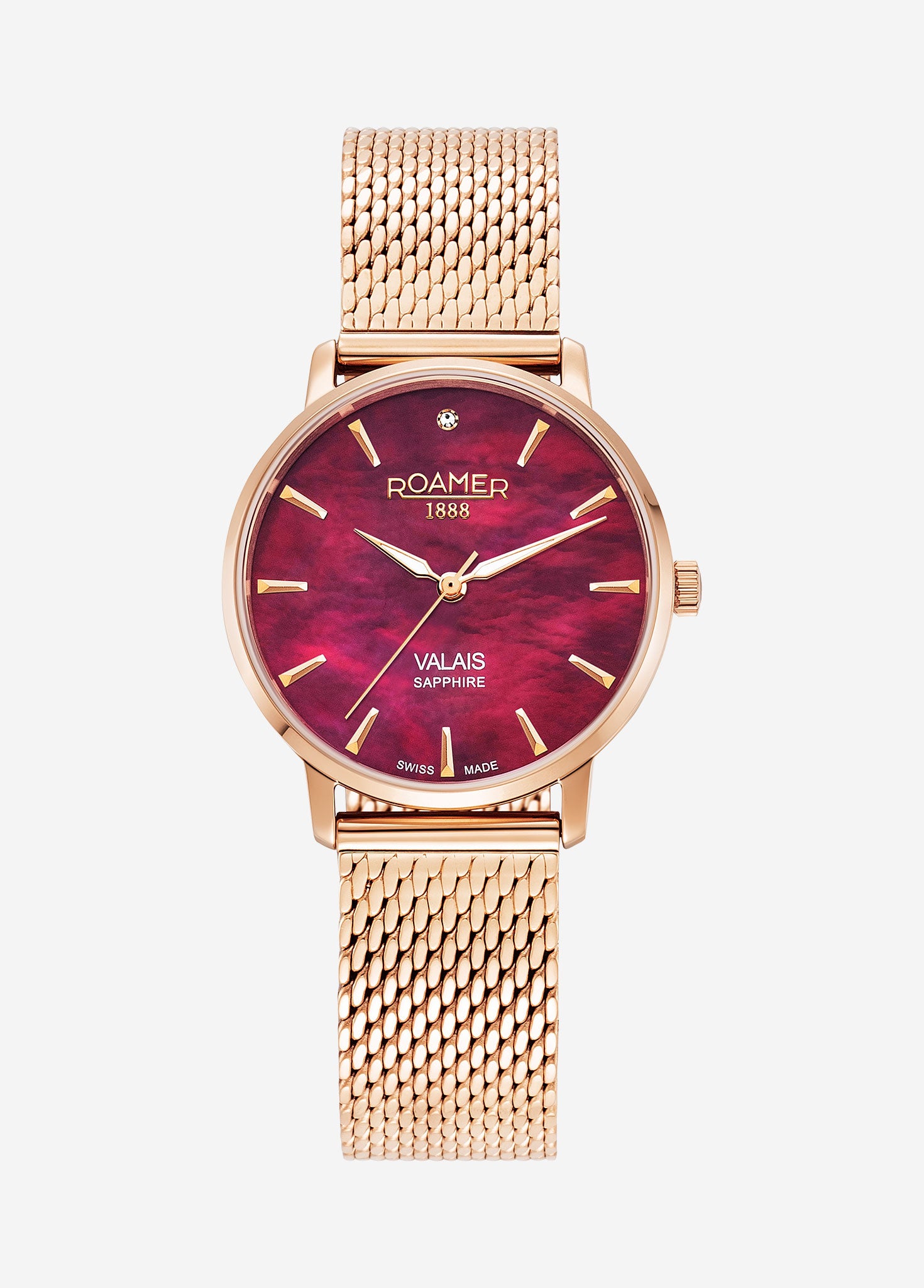 Valais Ladies Interchangeable Box Set 32mm Quartz Three-Hand Date red Leather Strap Sapphire glass Stainless Steel swiss watch