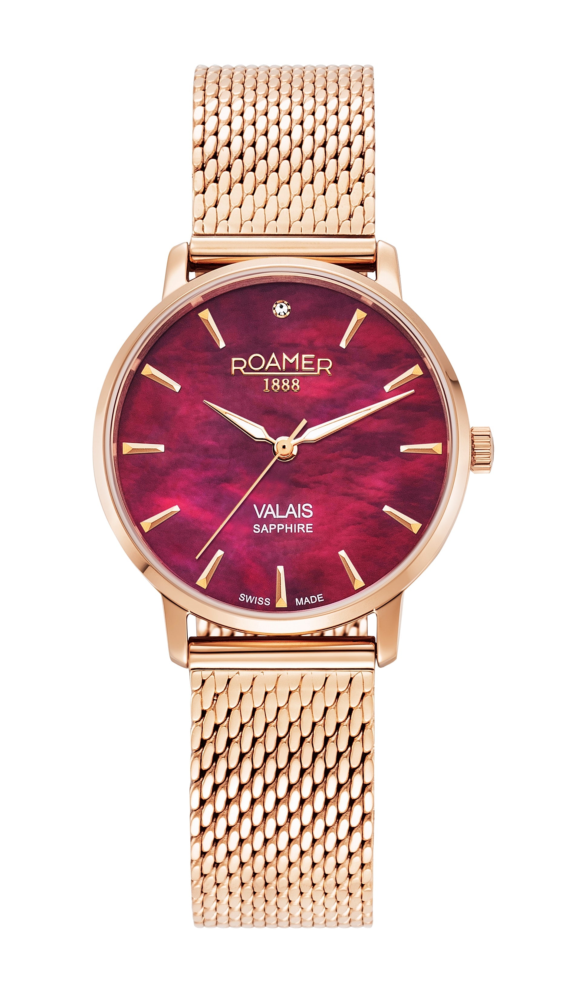 Valais Ladies Interchangeable Box Set 32mm Quartz Three-Hand Date red Leather Strap Sapphire glass Stainless Steel swiss watch