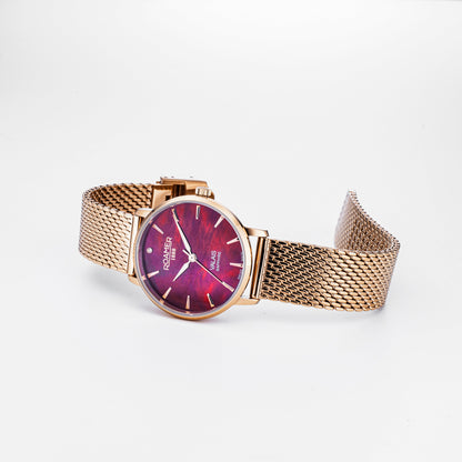 Valais Ladies Interchangeable Box Set 32mm Quartz Three-Hand Date red Leather Strap Sapphire glass Stainless Steel swiss watch