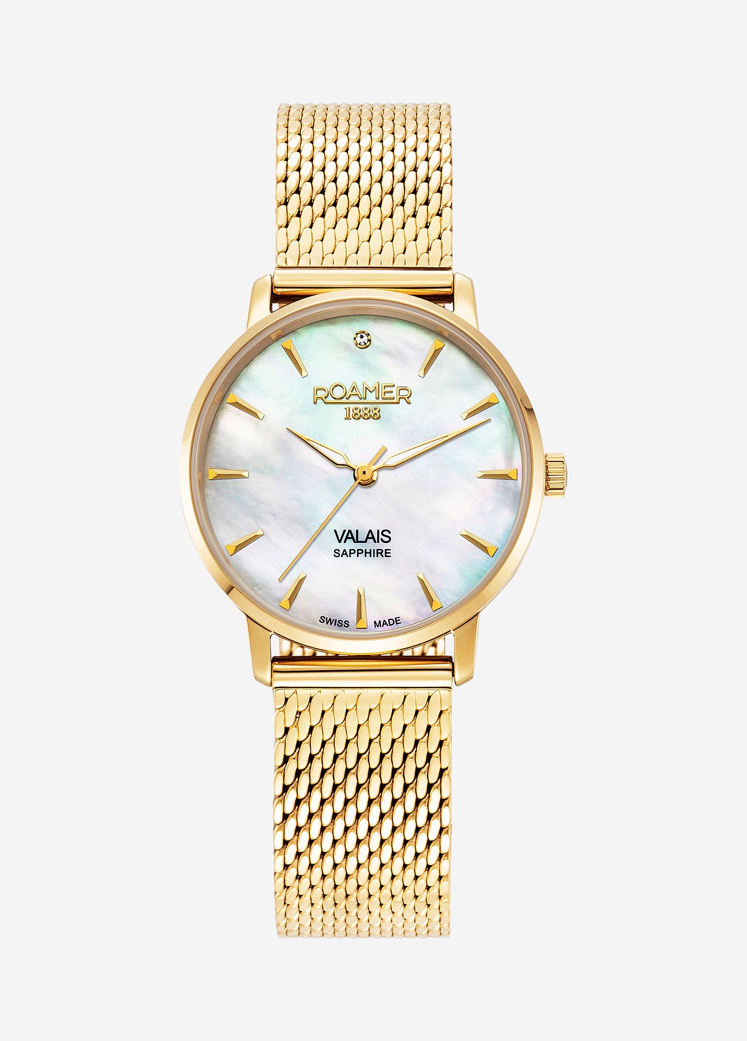 Valais Ladies Interchangeable Box Set 32mm Quartz Three-Hand Date White Mop Dial Brown Leather Strap Sapphire glass Stainless Steel swiss watch