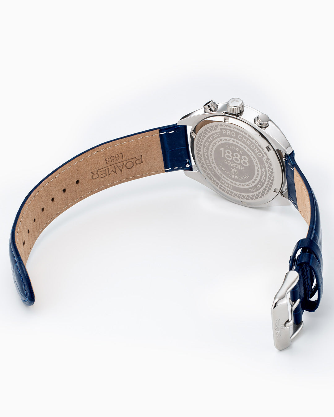 Pro Chrono 42mm Quartz Chronograph Date Blue Sunray Dial Blue Leather Strap Sapphire glass Stainless Steel swiss watch