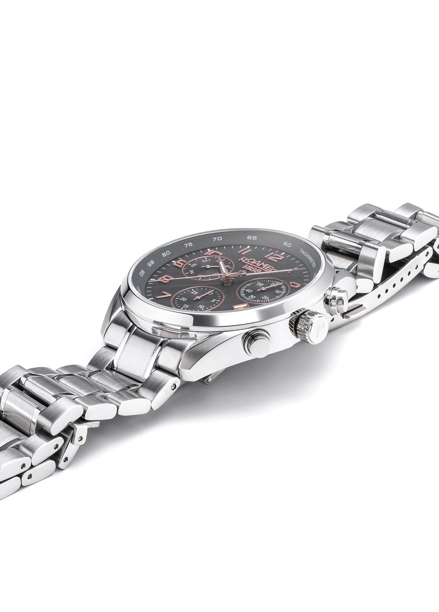 Pro Chrono 42mm Quartz Chronograph Date Grey Sunray Dial Silver Bracelet Sapphire glass Stainless Steel swiss watch