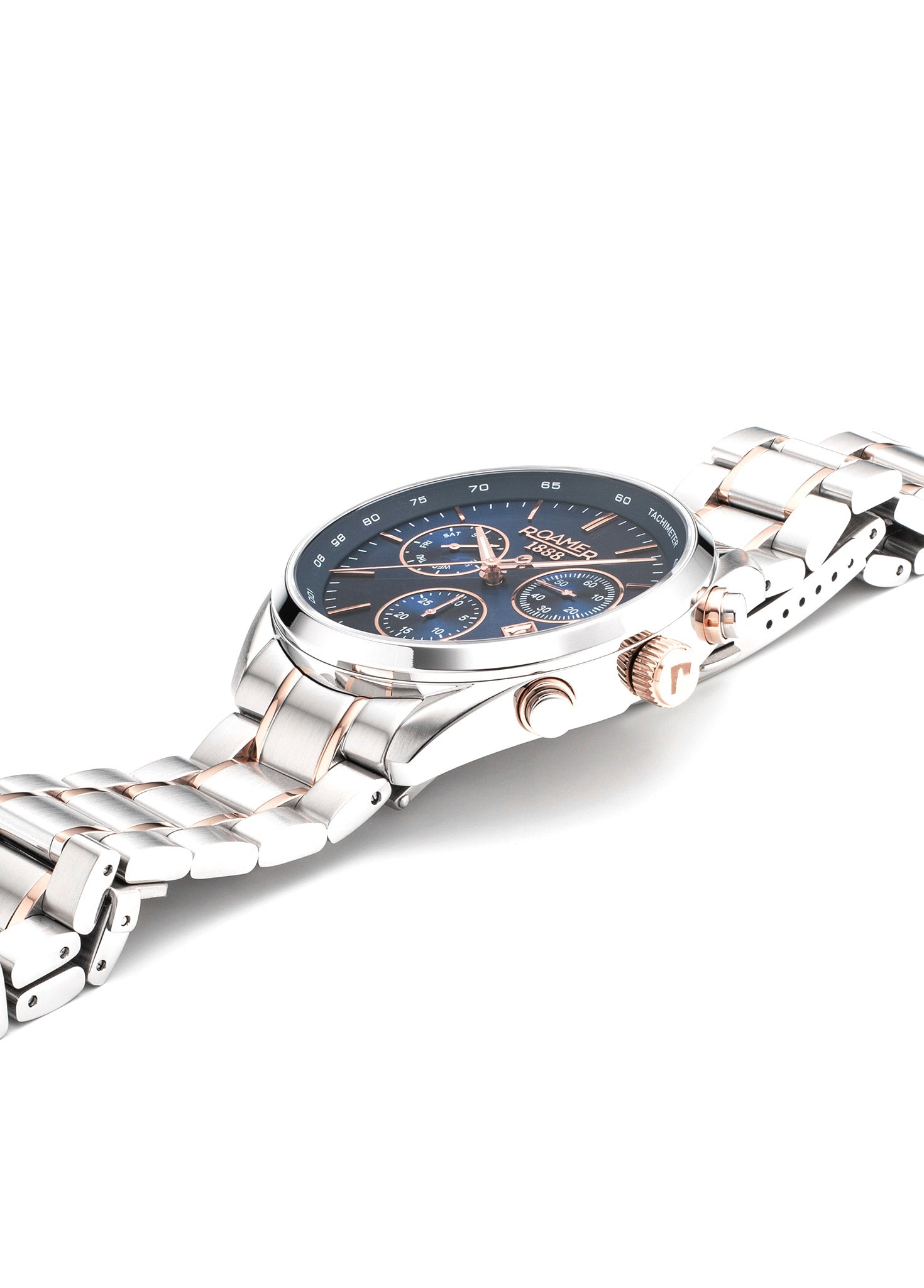 Pro Chrono 42mm Quartz Chronograph Date Blue Sunray Dial Two-Tone Bracelet Sapphire glass Stainless Steel swiss watch