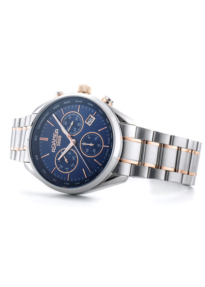 Pro Chrono 42mm Quartz Chronograph Date Blue Sunray Dial Two-Tone Bracelet Sapphire glass Stainless Steel swiss watch