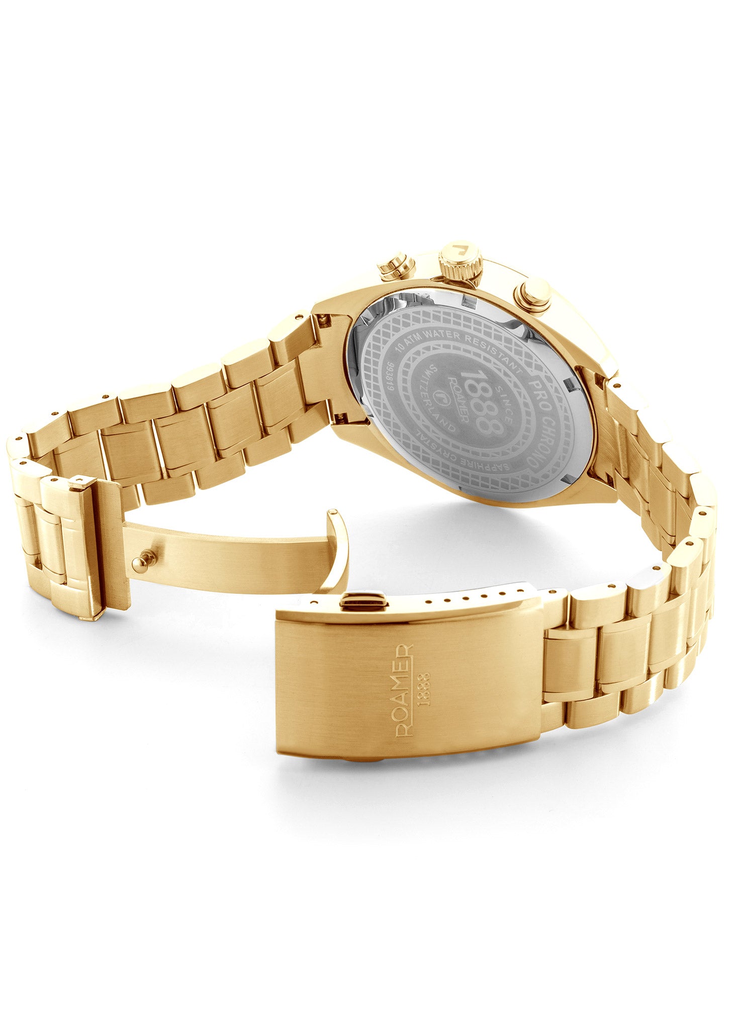 Pro Chrono 42mm Quartz Chronograph Date Gold Bracelet Sapphire glass Stainless Steel swiss watch