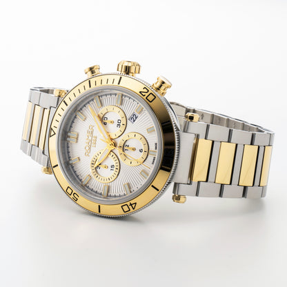 Toscana 43mm Chronograph Date White Dial Silver Tone Bracelet Sapphire glass Stainless Steel swiss watch