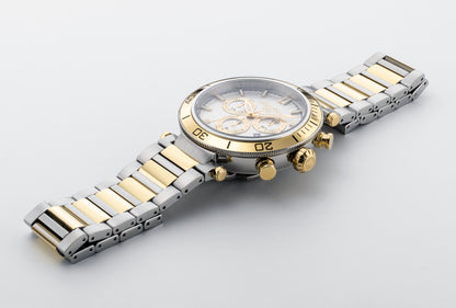 Toscana 43mm Chronograph Date White Dial Silver Tone Bracelet Sapphire glass Stainless Steel swiss watch