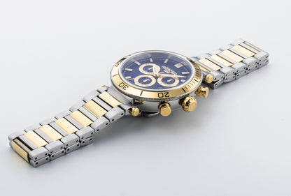 Toscana 43mm Chronograph Date Blue Dial Gold-Silver Tone Bracelet Sapphire glass Stainless Steel swiss watch