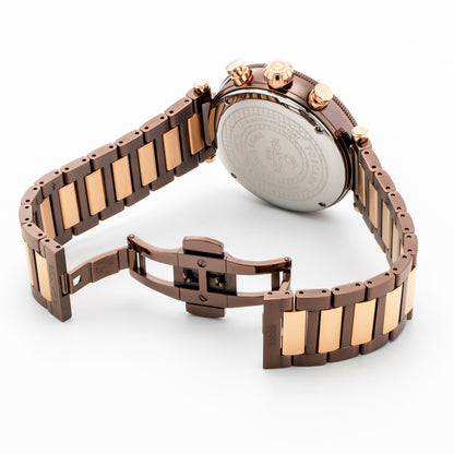Toscana 43mm Chronograph Date Brown Dial Brown Rosegold Tone Bracelet Sapphire glass Stainless Steel swiss watch