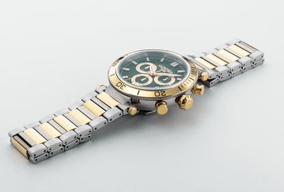 Toscana 43mm Chronograph Date Green Dial Gold-Silver Tone Bracelet Sapphire glass Stainless Steel swiss watch