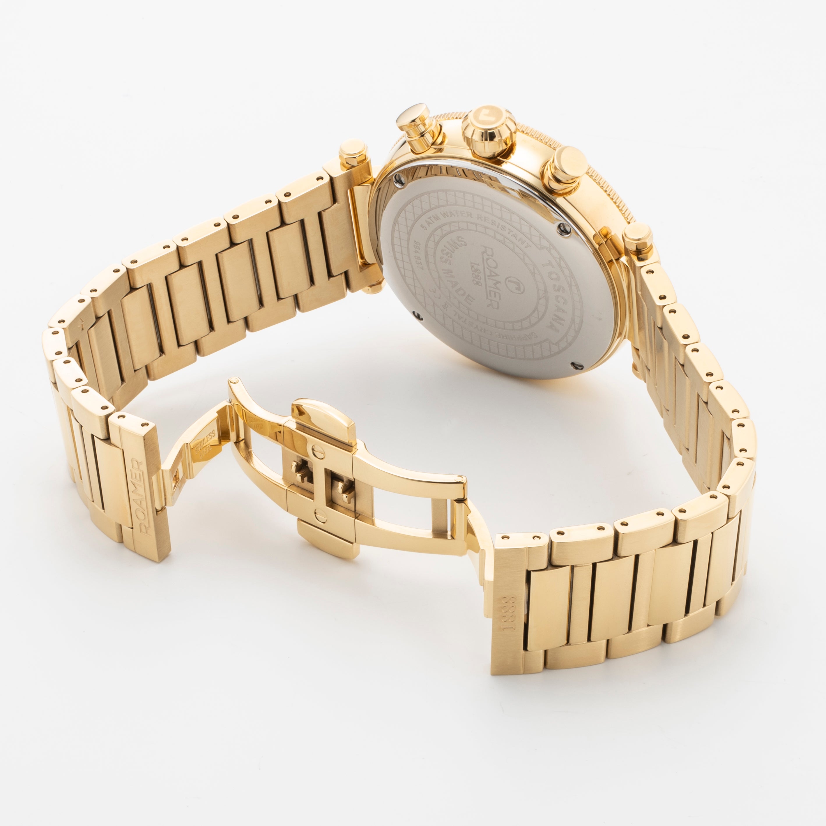 Tosca ゴールド 腕時計 Toscana 43mm Chronograph Date Green Dial Gold Tone Bracelet