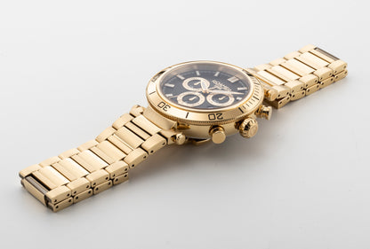 Toscana 43mm Chronograph Date Black Dial Gold Tone Bracelet Sapphire glass Stainless Steel swiss watch