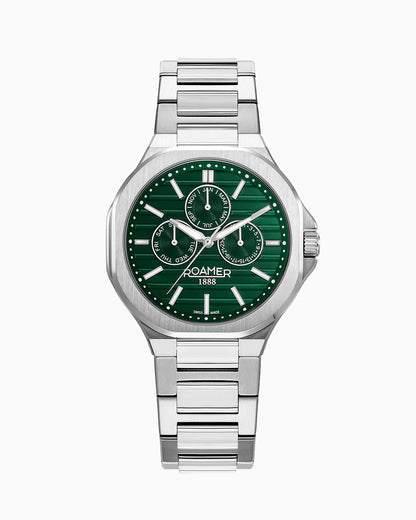 Spirit of Time 42x45mm Three-Hand Green Dial Silver Tone Bracelet Sapphire glass Stainless Steel swiss watch