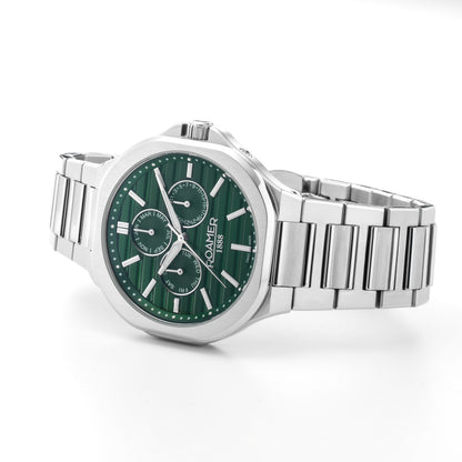 Spirit of Time 42x45mm Three-Hand Green Dial Silver Tone Bracelet Sapphire glass Stainless Steel swiss watch