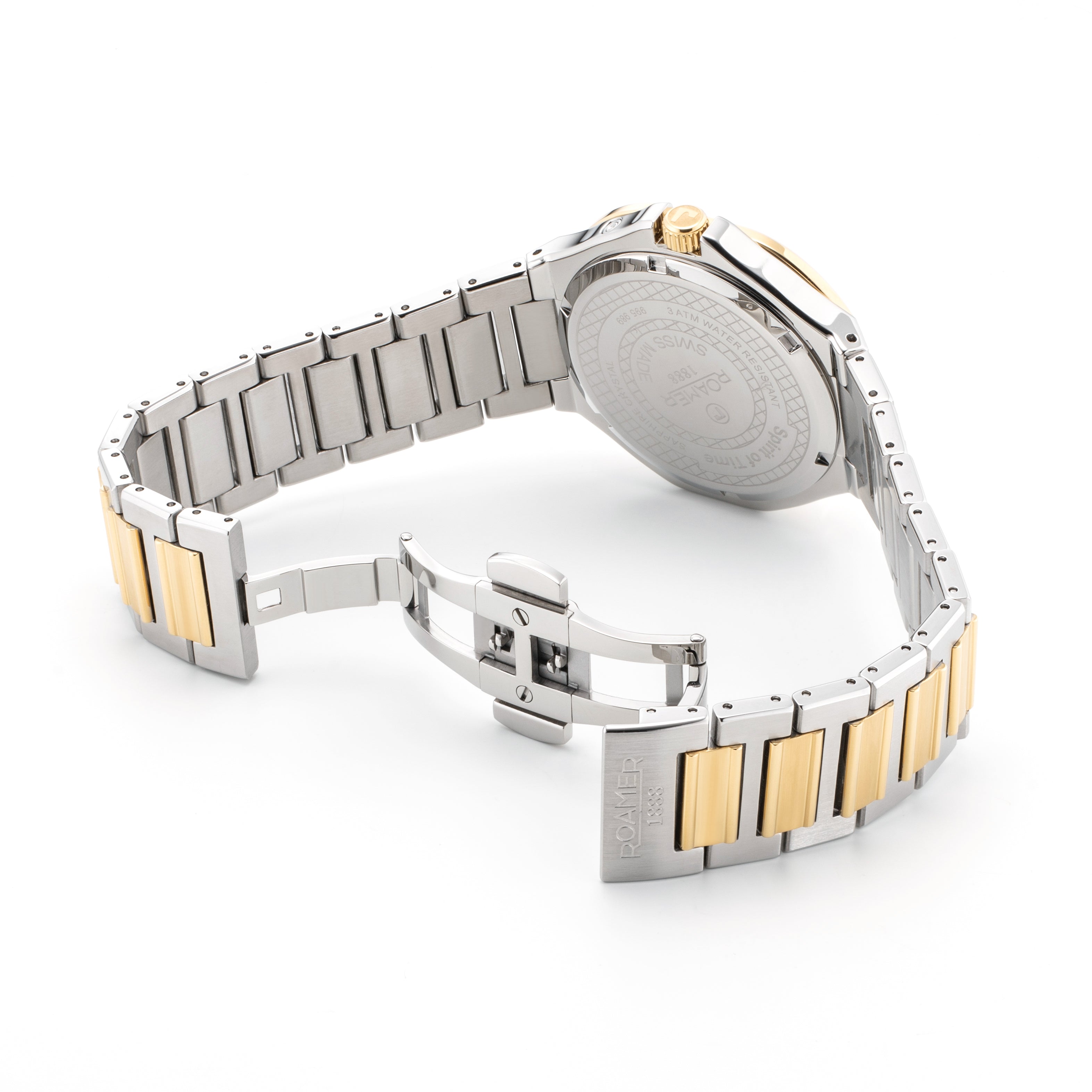 Spirit of Time 42x45mm Three-Hand Blue Dial Gold-Silver Tone Bracelet Sapphire glass Stainless Steel swiss watch