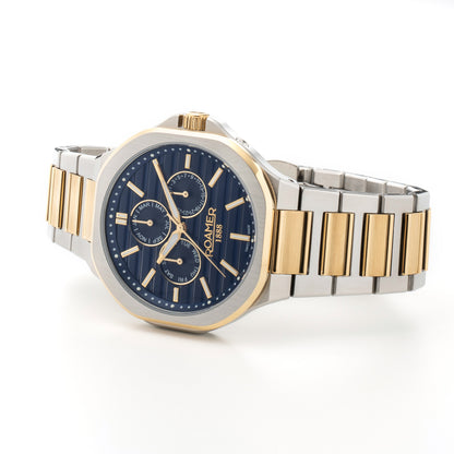 Spirit of Time 42x45mm Three-Hand Blue Dial Gold-Silver Tone Bracelet Sapphire glass Stainless Steel swiss watch
