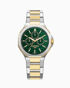 Spirit of Time 42x45mm Three-Hand Green Dial Gold-Silver Tone Bracelet Sapphire glass Stainless Steel swiss watch