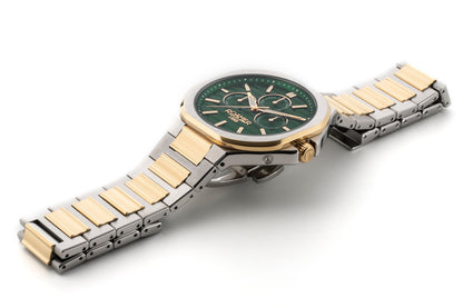 Spirit of Time 42x45mm Three-Hand Green Dial Gold-Silver Tone Bracelet Sapphire glass Stainless Steel swiss watch