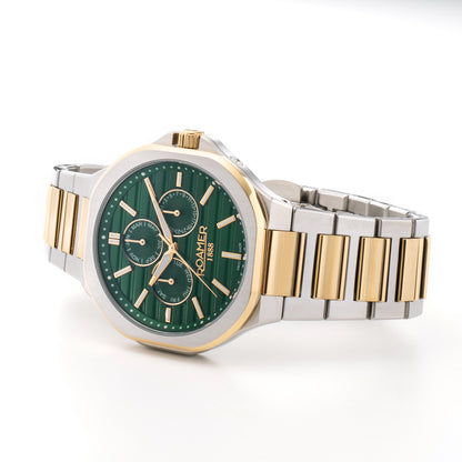 Spirit of Time 42x45mm Three-Hand Green Dial Gold-Silver Tone Bracelet Sapphire glass Stainless Steel swiss watch