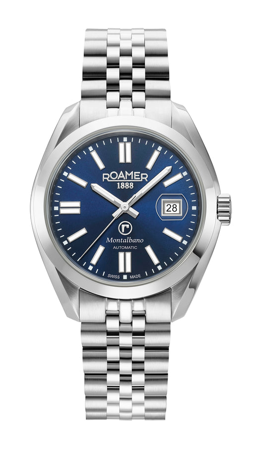 Montalbano Gents 41.5 mm Automatic Three-Hand Date Silver Bracelet Sapphire glass Stainless Steel swiss watch