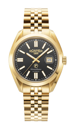 Montalbano Gents 41.5 mm Automatic Three-Hand Date Gold Bracelet Sapphire glass Stainless Steel swiss watch