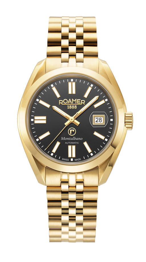 Montalbano Gents 41.5 mm Automatic Three-Hand Date Gold Bracelet Sapphire glass Stainless Steel swiss watch