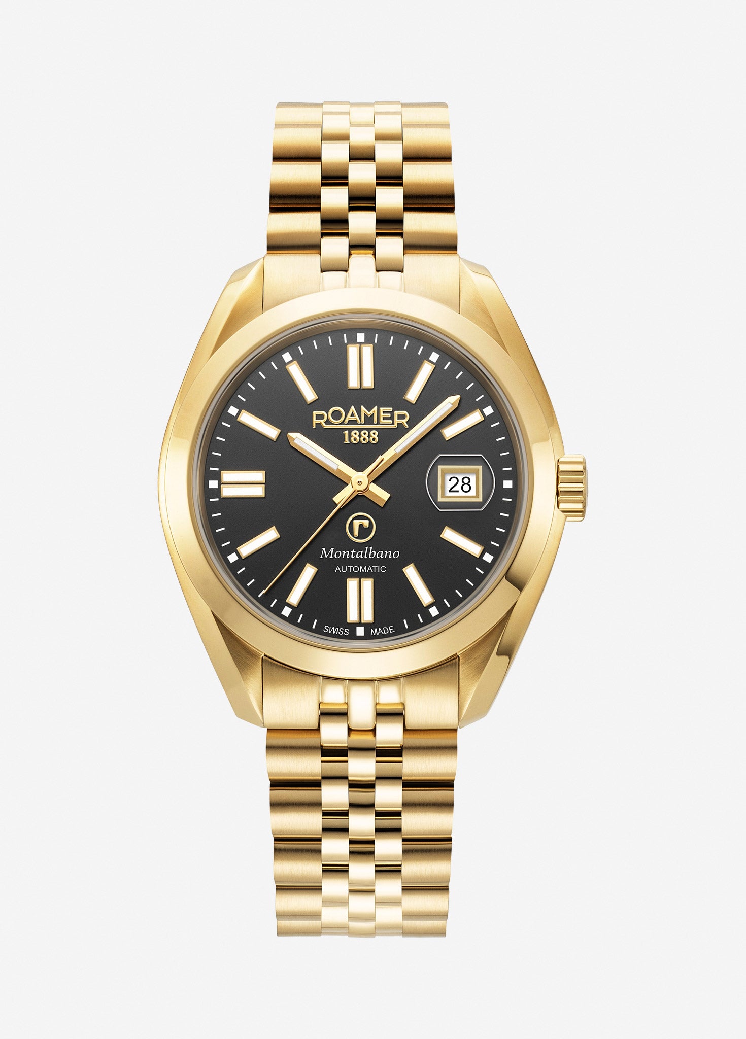 Montalbano Gents 41.5 mm Automatic Three-Hand Date Gold Bracelet Sapphire glass Stainless Steel swiss watch