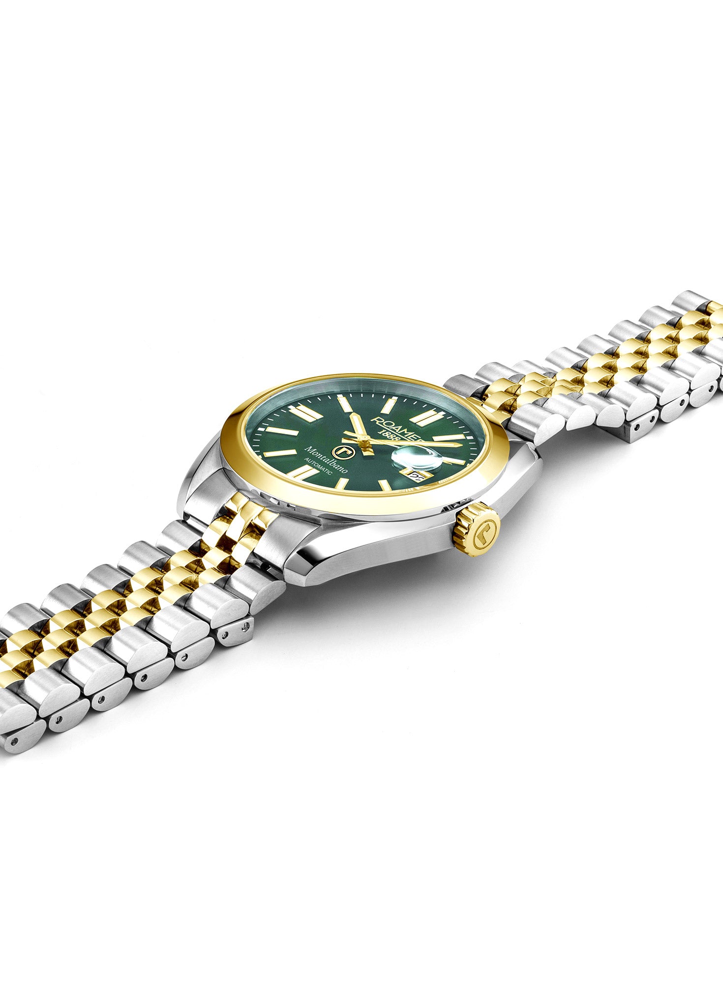 Montalbano Gents 41.5 mm Automatic Three-Hand Date Two-Tone Bracelet Sapphire glass Stainless Steel swiss watch